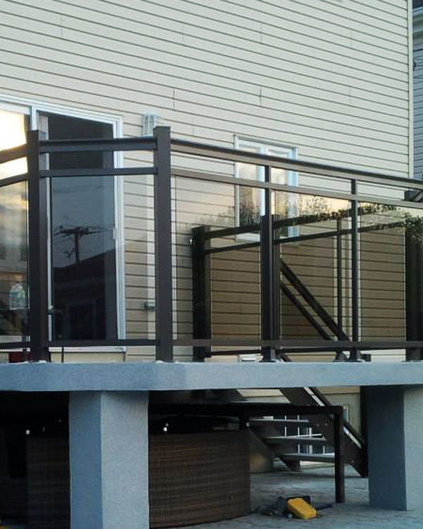 Rampes Aluminium Double sur Mesure avec Verre 6mm - Sur Mesure