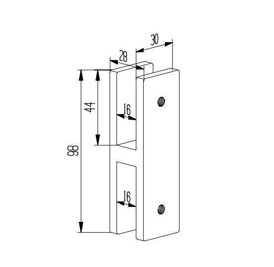 Attache Verre à Verre 180° en Acier Inoxidable 2205