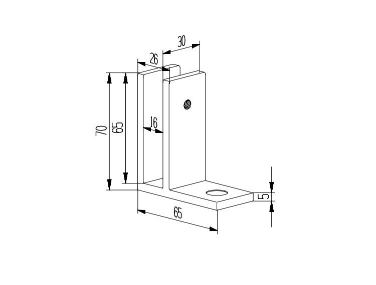 Attache Verre à Mur 90° en Acier Inoxidable 2205